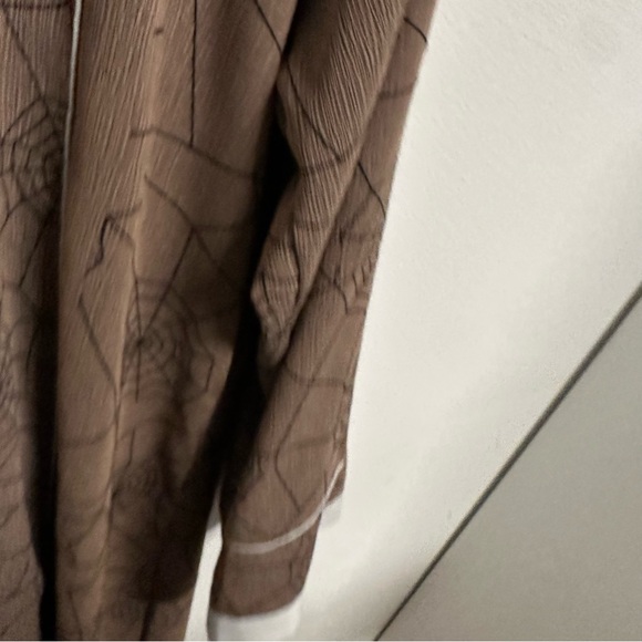 Brown Printed Abaya with Button Detail | Modest Long Dress | L - Picture 6 of 8